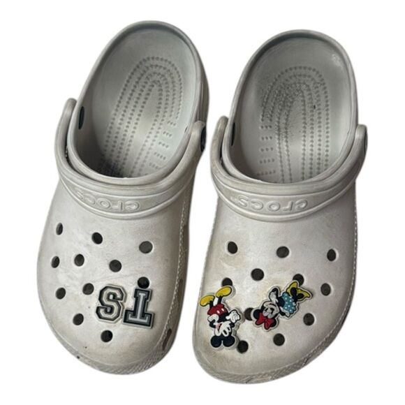 Crocs White with Mickey Mouse/Taylor Swift Design. Size 7. - Picture 1 of 5